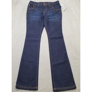 Chaps Bootcut Jeans Girls Size 14 Blue‎ Denim Whiskered Single Stitch 5-Pocket